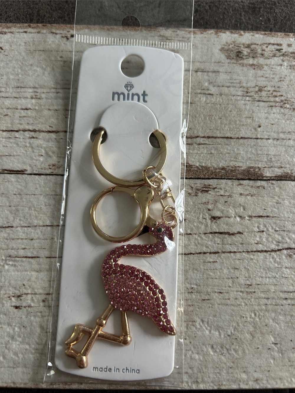 5/$25 mint Pink Flamingo Crystal Keychain